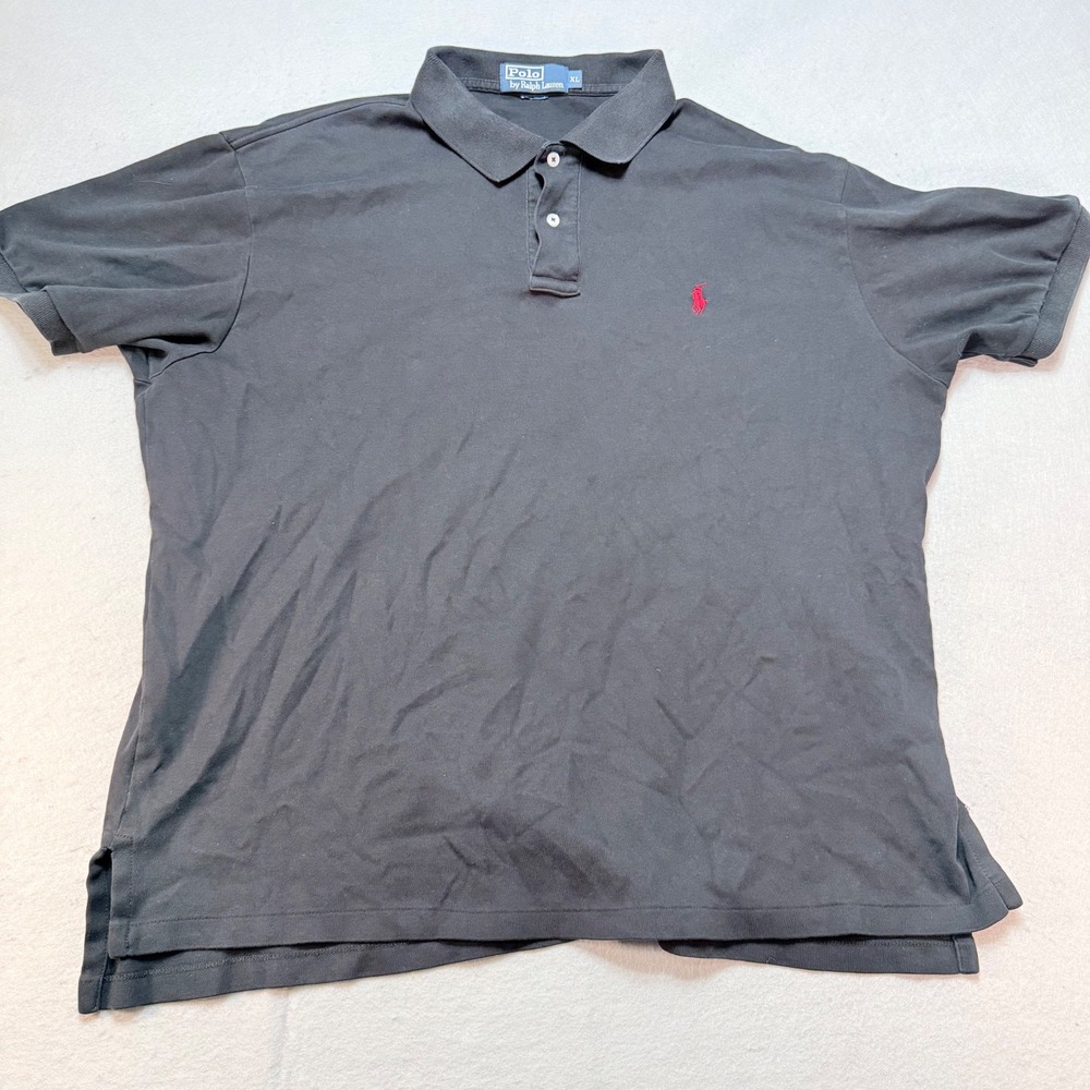 Vintage Polo‎ Ralph Lauren Polo Shirt Classic Fit Red Pony Logo black XL